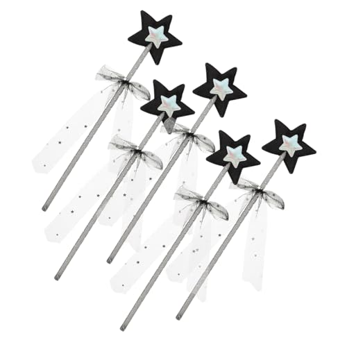 VICASKY 5st Zauberstab Basteln Neon Bausatz Halloween-Cosplay-stütze Fünfzackiger Sternenstab Feenstab Für Halloween Kinderfeenstock Sternförmiger Feenstab Silver Polyester von VICASKY