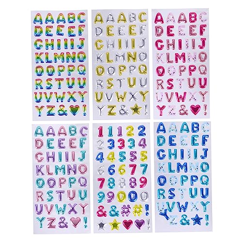 VICASKY Glitzernde Buchstabenaufkleber Zahlen-Set 3D-Aufkleber Für Happy Birthday Weihnachtsdekorationen von VICASKY