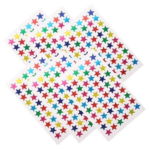 VICASKY 6 Bögen Pentagramm Sticker Aufkleber Für Deko Deko Sticker Belohnungsaufkleber Sticker Zum Basteln Mehrfarbige Sternaufkleber Belohnungsstern Stickerpapier Bunt von VICASKY