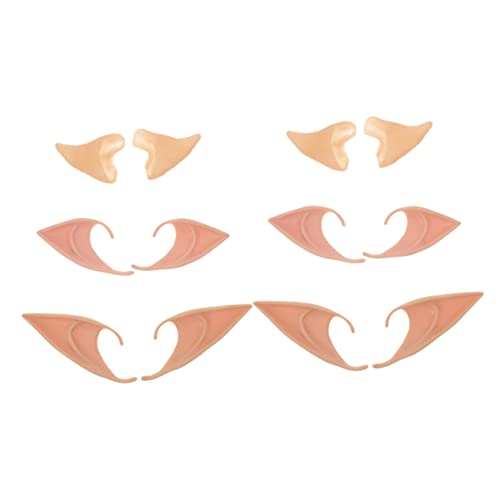 VICASKY 6 Paare Elfenohren Halloween Costume Halloween weihnachtsek Halloween Kostümzubehör weihnachtrn -Fee-Ohr Halloween-Cosplay-Ohr Cosplay-Fee-Ohr falsche Ohren Emulsion von VICASKY