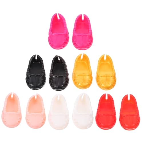 VICASKY 6 Paare Schuhe Mini Schuhe für Puppen puppenschuhe kinderspielzeug Puppen Outfit Puppen Schuhe mit feiner Textur Simulationsschuhmodelle kleine Hausrequisiten Plastik von VICASKY