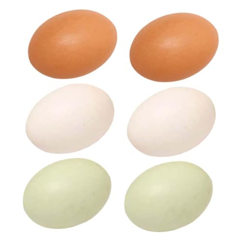 VICASKY 6 Pcs Holz Eier Gefälschte Ostereier Zum Malen Von Dekorieren des Handwerks Tun Play -Simulation Spielzeug Kunst Gefälschtes Essen Und Nestbox Training von VICASKY