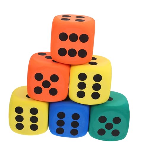 VICASKY Buntes Würfelset 6 Große Spielzeug Für Jungen Und Mädchen Für Partyspiele Klassenzimmeraktivitäten Und Geburtstage VICASKY Buntes Würfelset 6 Große Spielzeug Für Jungen Und Mädchen Für Partyspiele Klassenzimmeraktivitäten Und Geburtstage von VICASKY