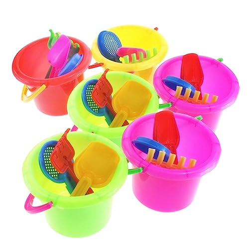 VICASKY Kinderfreundliches Strandspielzeug-Set – 6er-Pack Pädagogisches Spielzeug Mit Plastikeimer Und Löffel Zum Spielen Am Strand VICASKY Kinderfreundliches Strandspielzeug-Set – 6er-Pack Pädagogisches Spielzeug Mit Plastikeimer Und Löffel Zum Spielen Am Strand von VICASKY