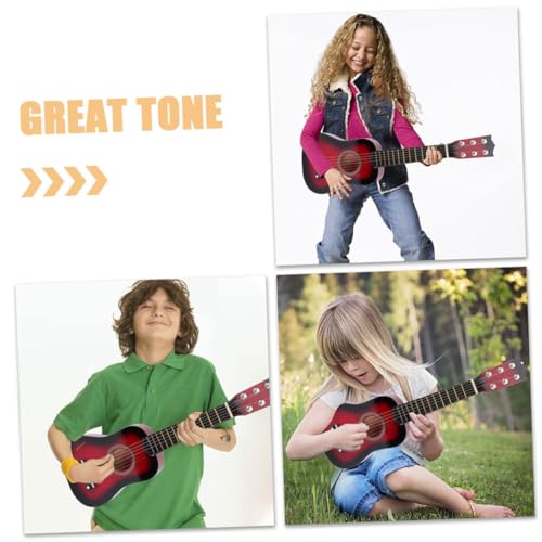 VICASKY 6 Saiter Akustikgitarre Holzspielzeug Leichtes Sicheres Anfänger Instrument für Kleinkinder und Mädchen Pädagogische Mini Gitarre zur Frühen Musikausbildung Rhythmusgefühl von VICASKY