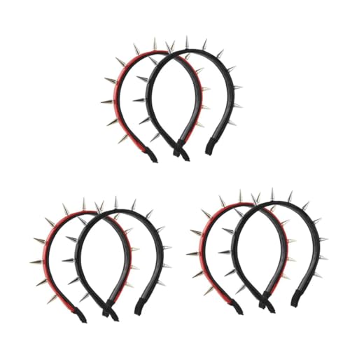 VICASKY 6 Stck. Punk Nieten Stirnband Barock Gothic Haarreifen in Schwarz und Rot Spitzes Design für Halloween Cosplay und Themenpartys Modisches Party Accessoire für Frauen VICASKY 6 Stck. Punk Nieten Stirnband Barock Gothic Haarreifen in Schwarz und Rot Spitzes Design für Halloween Cosplay und Themenpartys Modisches Party Accessoire für Frauen von VICASKY