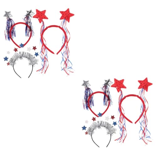 VICASKY 6 Stck. Teiliges Amerikanische Flagge Stirnbänder für Leichtes Robustes Material Vielseitiges Partyzubehör Einheitsgröße für Unabhängigkeitstag Karneval und Festlichkeiten von VICASKY