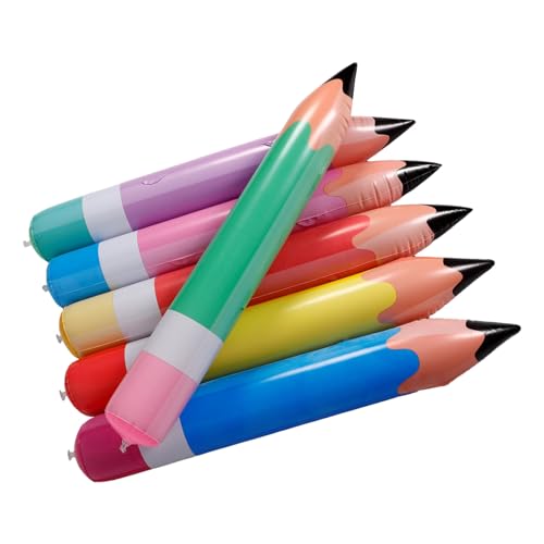VICASKY 6 Stück Aufblasbare Bleistift Dekoration Riesige Bleistift Ballons für Kinderpartys Schulabschlüsse und Klassenräume PVC Langlebig und Sicher VICASKY 6 Stück Aufblasbare Bleistift Dekoration Riesige Bleistift Ballons für Kinderpartys Schulabschlüsse und Klassenräume PVC Langlebig und Sicher von VICASKY