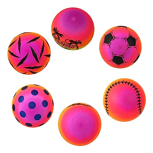 VICASKY 6 Stück Aufblasbare Regenbogen Strandbälle für Teiliges Umweltfreundliches für Indoor und Outdoor Spiel Perfektes Wasserspielzeug für Sommer von VICASKY