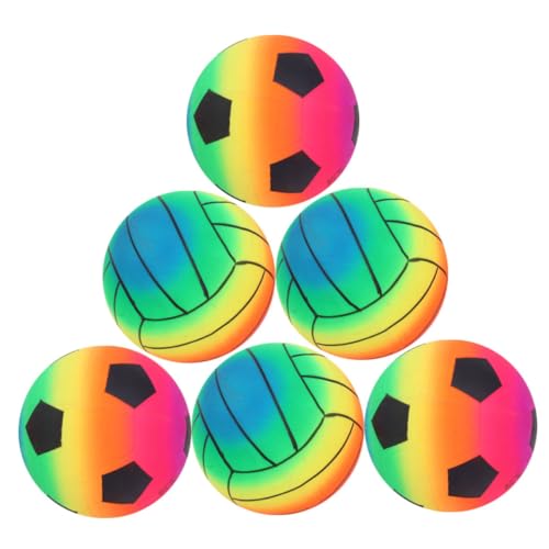 VICASKY 6 Stück Aufblasbare Strandbälle Bunte PVC Spielbälle für Strand Pool und für Drinnen und Draußen Leicht zu Aufblasen von VICASKY