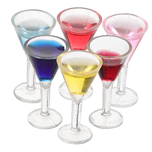 VICASKY 6stücke Miniatur Cocktailgläser Dekorative Mini-weingläser Für Puppenhaus Mikrolandschaften Zubehör Für Kreative Spielideen Und Fotografie-Dekoration von VICASKY