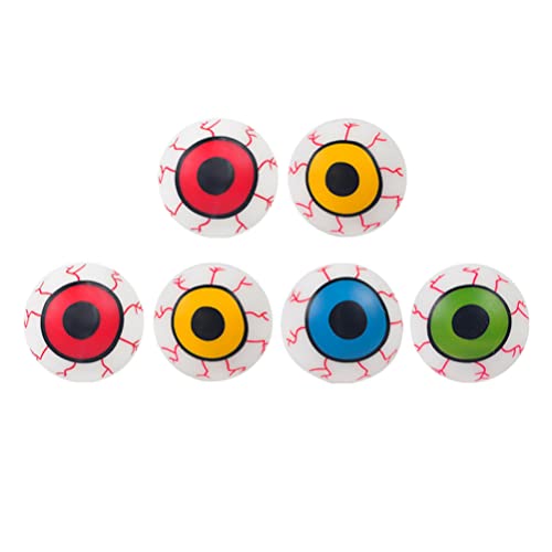 VICASKY 6 Stück Halloween-Augäpfel 4 Farben 24 Mm Halbrund Realistische Augen Spielzeug Streich Für Halloween-Spielzeug Requisiten Masken Puppen Oder Bären Bastel-Augäpfel (24 Mm) von VICASKY