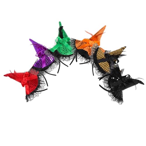 VICASKY 6 Stück Halloween Haarreifen mit Spitzen und Pailletten Leichter Hexenhut Stirnband Strapazierfähig und Komfortabel Damen Kopfschmuck für Halloween Party und Cosplay VICASKY 6 Stück Halloween Haarreifen mit Spitzen und Pailletten Leichter Hexenhut Stirnband Strapazierfähig und Komfortabel Damen Kopfschmuck für Halloween Party und Cosplay von VICASKY