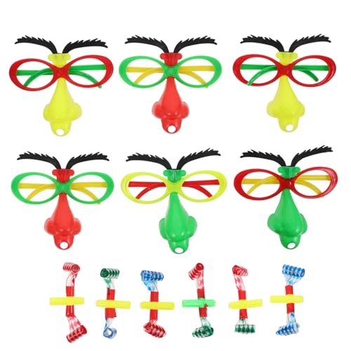 VICASKY 6 Stück Halloween Verkleidungsbrille mit Großer Nase und Augenbrauen Lustige Sonnenbrille für Partys und Kostüme für Karneval und Kreative Verkleidungen von VICASKY