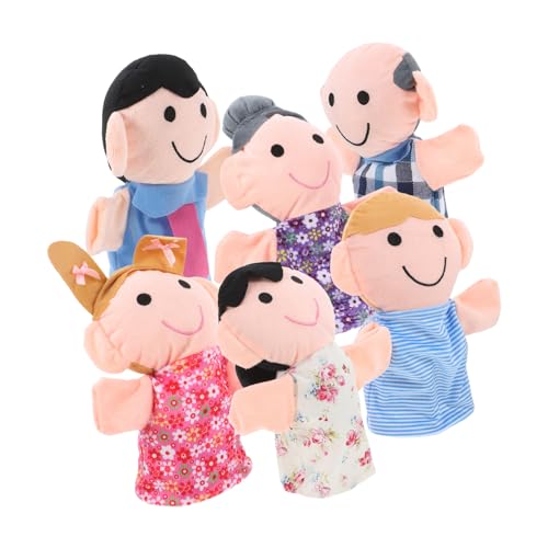 VICASKY 6 Stück Handpuppen Familie Teilig Set Verschiedene Familienmitglieder Leichte Stoffhandpuppen für Theater Puppenspiel Erzählungen Geeignet für Kleinkinder und Bühnenaufführungen von VICASKY
