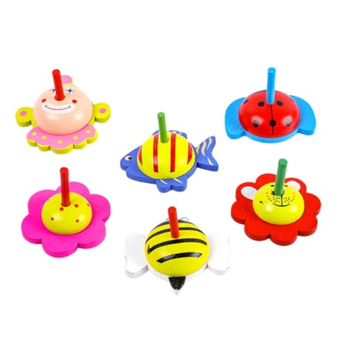 VICASKY 6 Stück Holz Gyroskop Teiliges Farbenfrohes Gyroskop Handbetriebene Spielzeuge Hand Augen Koordination und Geschenkidee VICASKY 6 Stück Holz Gyroskop Teiliges Farbenfrohes Gyroskop Handbetriebene Spielzeuge Hand Augen Koordination und Geschenkidee von VICASKY