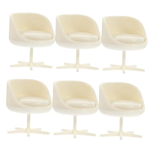 VICASKY 6 Stück Maßstab aus Robustem Kunststoff Realistische Mini Stühle für Puppenhaus Dekoration Farbecht Langlebig für DIY Modellbau und Architekturmodelle von VICASKY