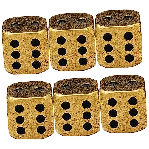 VICASKY 6stücke Messingwürfel Würfelset Kleine Würfel Spielwürfel Würfel Requisiten Für Tischspiele Bars Familienfeiern Parties von VICASKY