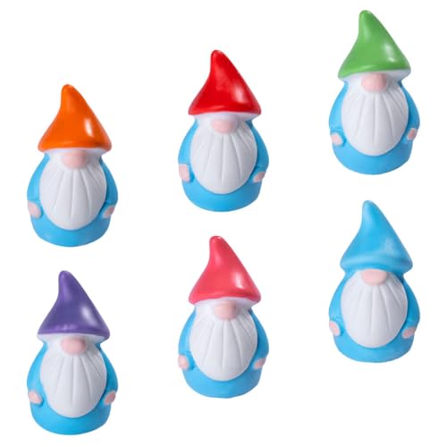 VICASKY 6 Stück Mini Gartenzwerge aus Langlebigem Resin Vielseitige Miniatur Figuren für DIY Mikrogärten Passende Gartenfee Dekoration für Innen und Außenbereiche für Blumentöpfe und von VICASKY