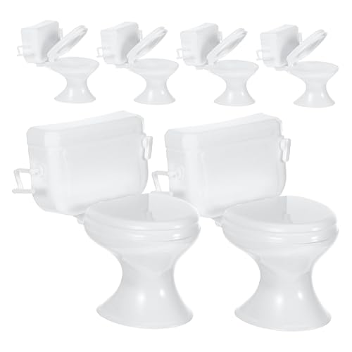 VICASKY 6 Stück Mini Kunststoff Toiletten Puppenhaus Möbel Realistische Miniatur Toiletten für DIY Puppenhaus Badezimmer Zubehör VICASKY 6 Stück Mini Kunststoff Toiletten Puppenhaus Möbel Realistische Miniatur Toiletten für DIY Puppenhaus Badezimmer Zubehör von VICASKY