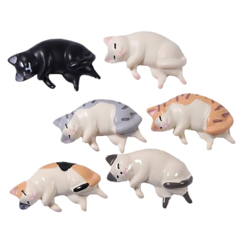 VICASKY 6 Stück Mini-katzenfiguren Aus Kunstharz, Tier-katzenstatue, Entzückende Kätzchen-Figur VICASKY 6 Stück Mini-katzenfiguren Aus Kunstharz, Tier-katzenstatue, Entzückende Kätzchen-Figur von VICASKY