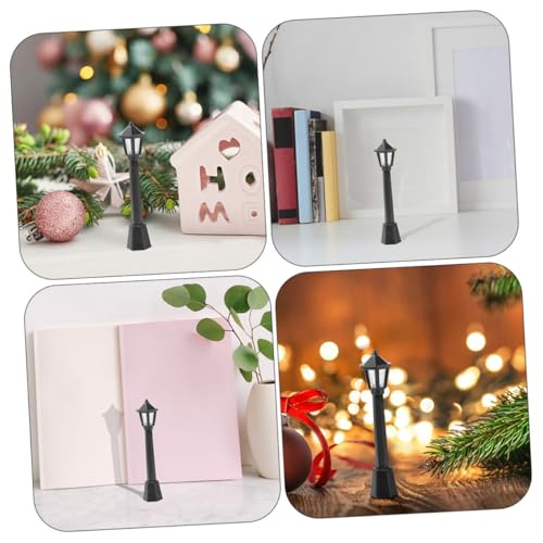 VICASKY 6 Stück Miniatur Straßenlaternen Modellbau Schwarz für Miniatur Landschaft DIY Eisenbahn Park Szene Dekoration von VICASKY