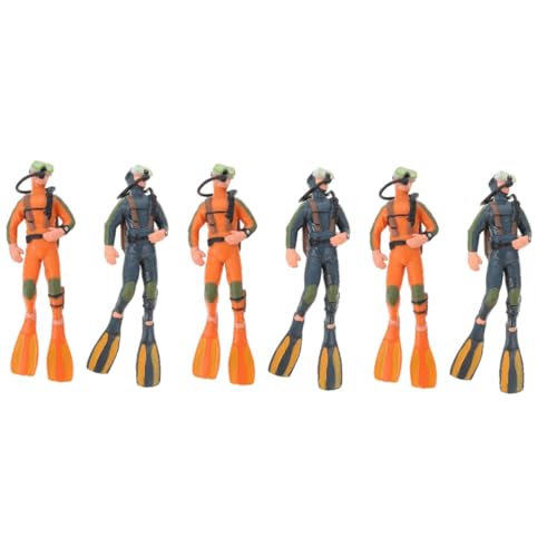 VICASKY 6 Stück PVC-Taucher-Figuren Realistische Mini-Diver-Ornamente aus Sicherem PVC Feine Verarbeitung Langlebig und Farbecht als Aquarium Desktop-deko Spielerisches Lernspielzeug von VICASKY