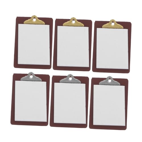 VICASKY 6stücke Mini-schreibtafel-klemmbrett Für Puppenhaus-studienmodell Kleines Whiteboard Dekoratives Papier-klemmbrett-zubehör Für Spielzeughäuser Tragbar Und Praktisch von VICASKY