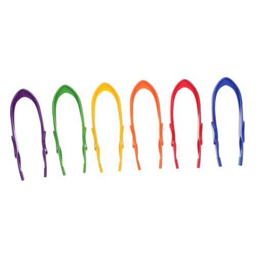 VICASKY 6 Stück Teiliges Bunte Kunststoffpinzetten für Montessori Lernspielzeug Feinmotorik Training Vorschule Experiment Beobachtung Geschicklichkeit von VICASKY
