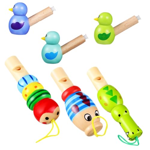 VICASKY 6 Stück Teiliges Cartoon Tierform Pfeifen aus Holz und PVC Leichte Kinderspielzeuge mit Bunte Pfeifende Spielzeuge für Kindergeburtstag und Rollenspiele VICASKY 6 Stück Teiliges Cartoon Tierform Pfeifen aus Holz und PVC Leichte Kinderspielzeuge mit Bunte Pfeifende Spielzeuge für Kindergeburtstag und Rollenspiele von VICASKY