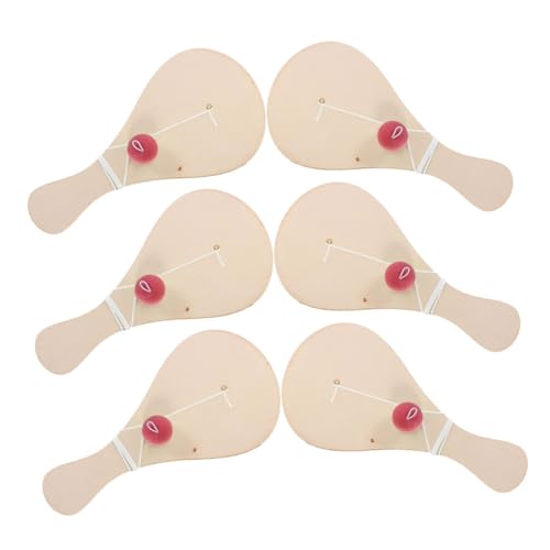 VICASKY 6 Stück Teiliges DIY Holz Paddleball mit Malspaß Fördert Kreativität und Interaktion Inklusive Blanko paddel zum Bemalen für Partys Schule und Gruppenspiele von VICASKY