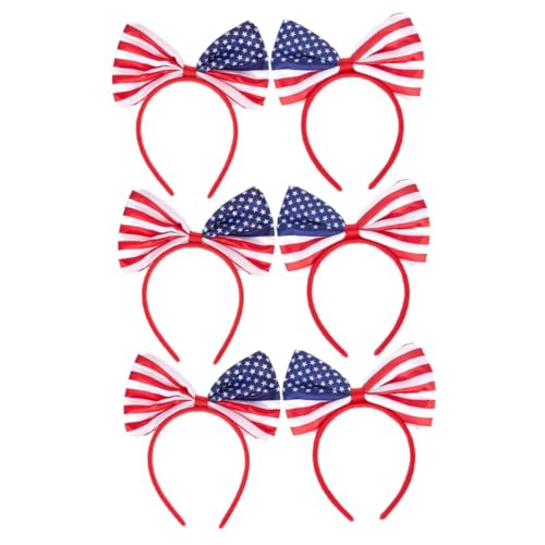 VICASKY 6 Stück Teiliges Flaggen Haarband Satin Schleife Kopfschmuck Komfortabel und Langlebig Geeignet für Unabhängigkeitstag Party Festival Erwachsene VICASKY 6 Stück Teiliges Flaggen Haarband Satin Schleife Kopfschmuck Komfortabel und Langlebig Geeignet für Unabhängigkeitstag Party Festival Erwachsene von VICASKY