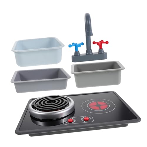 VICASKY 6 Stück Teiliges Kinderküchen Spielset mit Mini Induktionsherd Wasserhahn und Spüle in Verschiedenen Formen Realistisches Licht und Soundspielzeug für Fantasievolles Rollenspiel VICASKY 6 Stück Teiliges Kinderküchen Spielset mit Mini Induktionsherd Wasserhahn und Spüle in Verschiedenen Formen Realistisches Licht und Soundspielzeug für Fantasievolles Rollenspiel von VICASKY