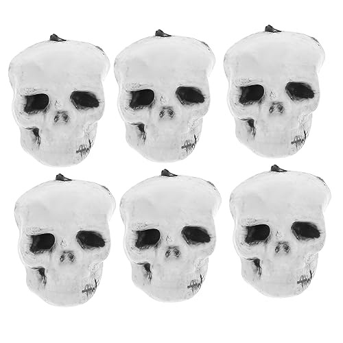 VICASKY 6 Stück Teiliges Mini Schädel Kopf Realistische Halloween Deko Leichtes Robustes Tisch und Haustürdekor für Party Karneval und Grusel Events VICASKY 6 Stück Teiliges Mini Schädel Kopf Realistische Halloween Deko Leichtes Robustes Tisch und Haustürdekor für Party Karneval und Grusel Events von VICASKY