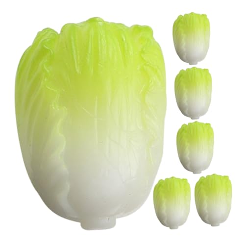 VICASKY 6 Stück Teiliges Miniatur Chinesisches Kohlmodell aus Resin Lebensechte Mini Gemüsedekoration für Puppenhäuser Tischarrangements Fotorequisiten Langlebiges Wohnaccessoire von VICASKY