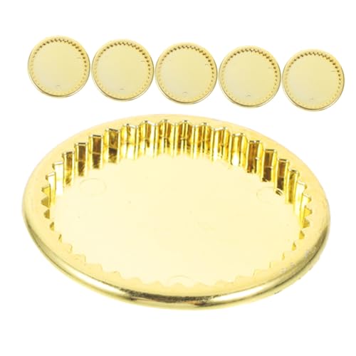 VICASKY 6 Stück Teiliges Miniatur Goldene Mini Teller und Tabletts Puppenhaus Zubehör Feine Handgefertigte Miniaturplatten für Puppenhaus Dekoration und Spiel VICASKY 6 Stück Teiliges Miniatur Goldene Mini Teller und Tabletts Puppenhaus Zubehör Feine Handgefertigte Miniaturplatten für Puppenhaus Dekoration und Spiel von VICASKY