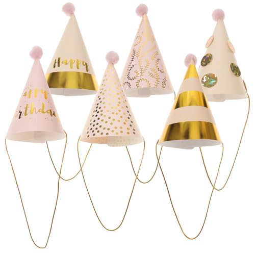 VICASKY 6 Stück Teiliges Partyhüte für Kindergeburtstag mit Bunten Pompons Glitzernden Akzenten und Festlichem Design Bequem Tragbar Geburtstagsdekoration und Mitgebsel für Mädchen und VICASKY 6 Stück Teiliges Partyhüte für Kindergeburtstag mit Bunten Pompons Glitzernden Akzenten und Festlichem Design Bequem Tragbar Geburtstagsdekoration und Mitgebsel für Mädchen und von VICASKY