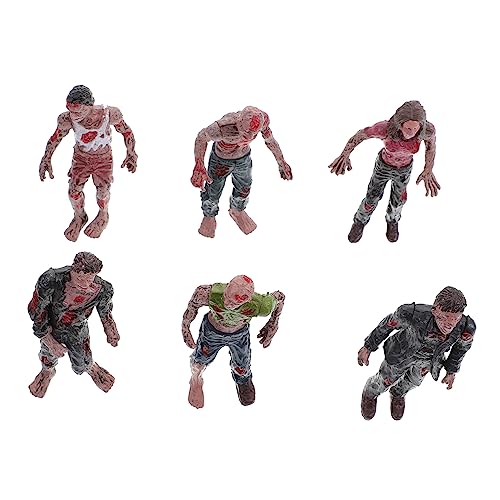 VICASKY 6 Stück Teiliges Plastische Zombie Modelle Mini Zombie Figuren für Party Dekoration und Scherzspielzeuge Realistische Details für Mikro Szenen und von VICASKY