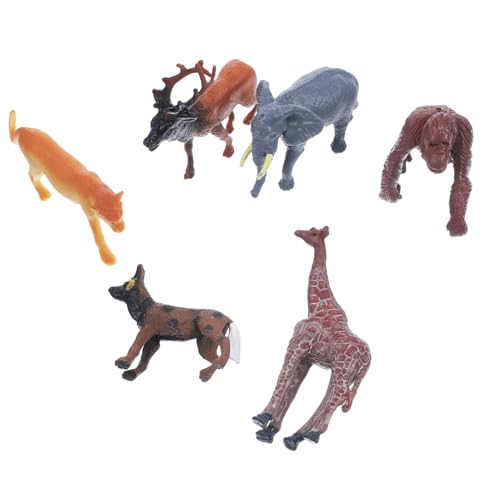 VICASKY 6 Stück Teiliges Realistische Wildtier Figuren aus Hochwertigem Detailgetreue Deko tierfiguren für Kinderzimmer Miniatur Wildtiere als Lernspielzeug und Wohnaccessoire von VICASKY