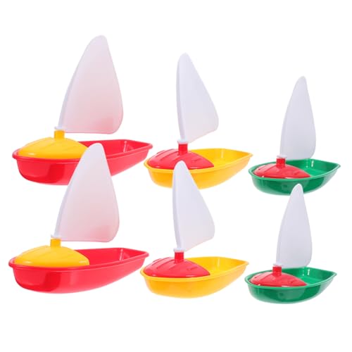 VICASKY 6 Stück Teiliges Set Lustiger Segelboot Spielzeuge für Außenbereich Badespaß und Wasserspiele für Jungen und Mädchen Zufällige Farben Zufällige Farbe von VICASKY