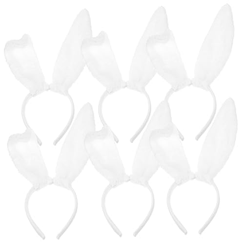 VICASKY 6 Stück Teiliges Süße Plüsch Hasenohren Haarband Rutschfestes Bunny Ear Accessoire für Cosplay und Partys für Fotos und Kostüme von VICASKY
