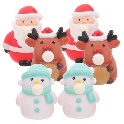 VICASKY 6 Stück Weihnachts Quetschspielzeuge Babypuppenspielzeuge Kleine Spielzeuge Sensorisches Finger Quetschspielzeug Quetschspielzeuge Für Partys Quetschspielzeuge von VICASKY