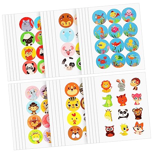 VICASKY 60 Blatt tierischer Aufkleber belohnung tiersticker süßigkeitentüte plastiktütchen geschenkdosen Binders kleine Aufkleber kleine ästhetische Aufkleber Kupferplattenaufkleber von VICASKY