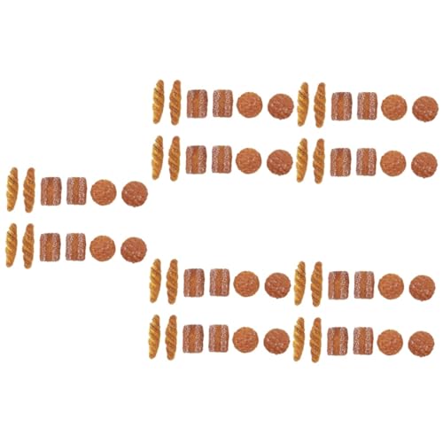 VICASKY 60 STK Puppenhausbrot Hausszene Spielspielzeug Küchenzubehör für Puppenstuben Laib Brot Spielzeuge Foto Requisiten selber Machen Mini-Brotornament Miniatur schmücken Spielzeugset von VICASKY