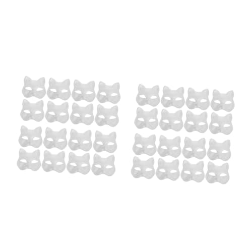 VICASKY 60 Stck. Teiliges DIY Katzenmasken aus Weißem Blanko Papier zum Bemalen Elastisch Kindgerecht für Fasching Halloween Malunterricht und Kreative Maskerade Party VICASKY 60 Stck. Teiliges DIY Katzenmasken aus Weißem Blanko Papier zum Bemalen Elastisch Kindgerecht für Fasching Halloween Malunterricht und Kreative Maskerade Party von VICASKY