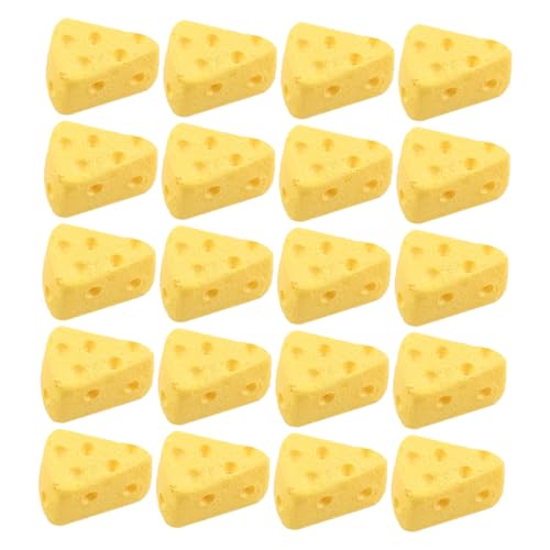 VICASKY 60St Simulierter Käse Hohlteile Essens- und Spieldekoration Halterung Bildschirm Pad -Kissenschmuck Fake Käse Dekoration Käse Mini-Fake-Food Mini-Kunstkäse Plastik Yellow von VICASKY