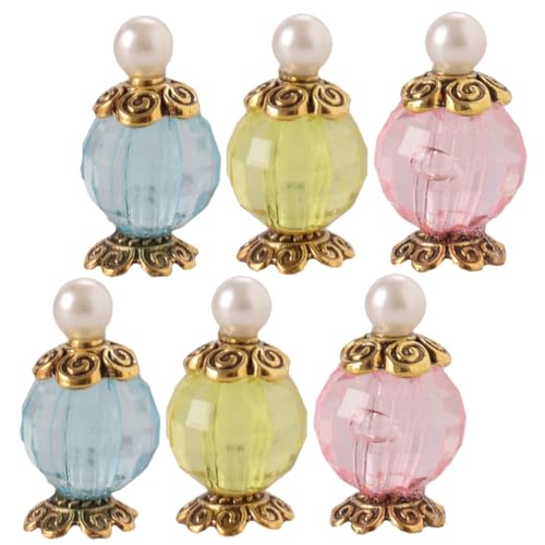 VICASKY 6St DIY Dekoration Zubehör Miniaturflaschen Ornament puppenhaus Möbel Mini-Schlafzimmerparfüm Miniatur-Handwerk Glas Requisiten Spielzeug Baby Mikroszene Modell Harz von VICASKY