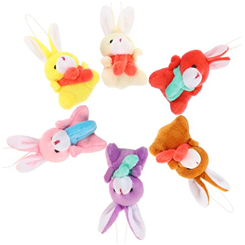 VICASKY 6St Ostereipuppe Halloween-Accessoires DIY kleine Kugel-Spitzenborte Boucle plüschhasen für Easter Bunny Requisiten zum Aufhängen von Schlüsseln gefüllter Schlüsselanhänger von VICASKY