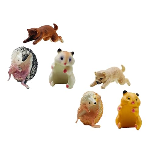 VICASKY 6St Puppe mit Tiertassenrand kleine Tierverzierung einzigartiges Tassendekor Hamsterpuppe Becherrandmarker PVC von VICASKY