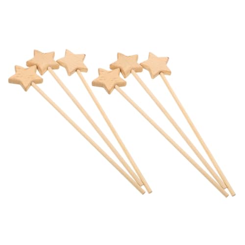 VICASKY 6St Zauberstab Graffiti-Fee-Zauberstäbe Sternenfee Zauberstäbe Miniatur unbemalter Feenstab Feenstock Fairy Wand Fantasie Decoration Mahlen Feenstäbe selber Machen DIY Malstab Holz von VICASKY